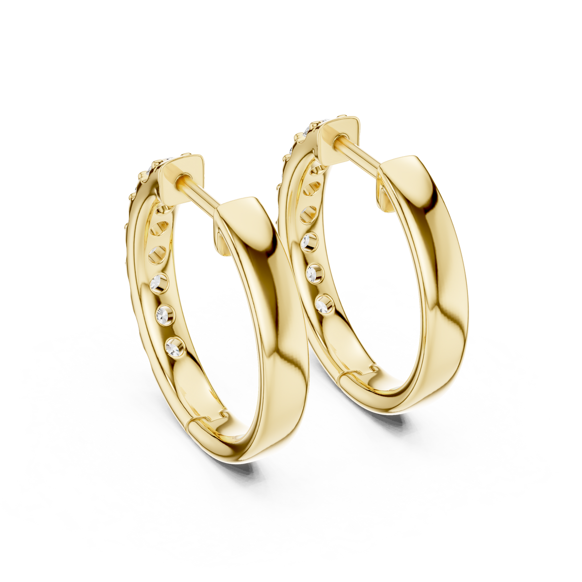 Velmora Round Diamond Pave Hoops
