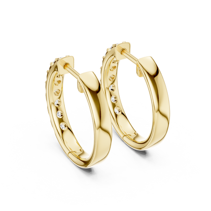 Velmora Round Diamond Pave Hoops