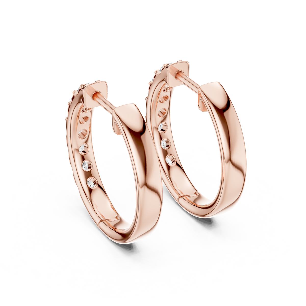 Velmora Round Diamond Pave Hoops