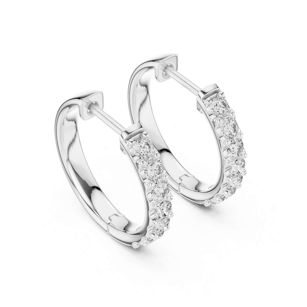 Velmora Round Diamond Pave Hoops