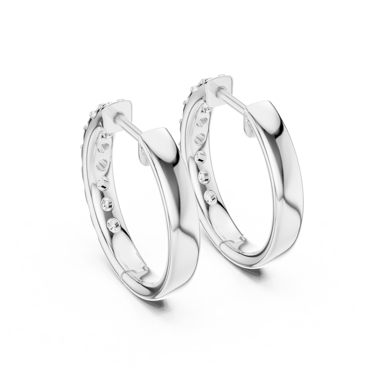 Velmora Round Diamond Pave Hoops