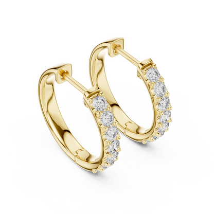 Velmora Round Diamond Pave Hoops