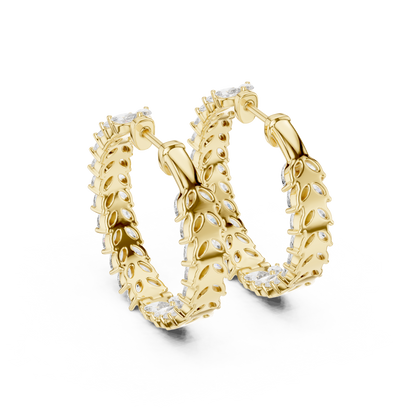 Virelia Marquise Diamond Chevron Hoops