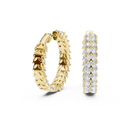 Virelia Marquise Diamond Chevron Hoops