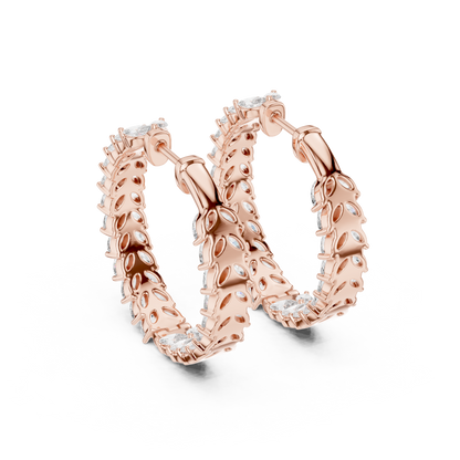 Virelia Marquise Diamond Chevron Hoops