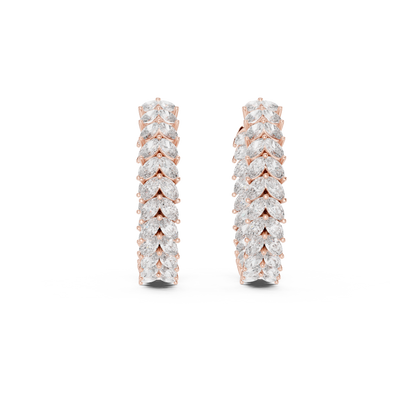 Virelia Marquise Diamond Chevron Hoops