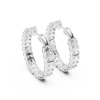 Virelia Marquise Diamond Chevron Hoops