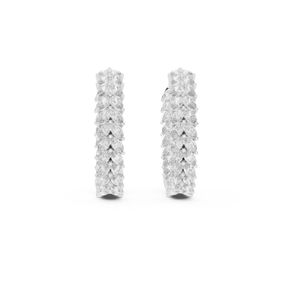 Virelia Marquise Diamond Chevron Hoops