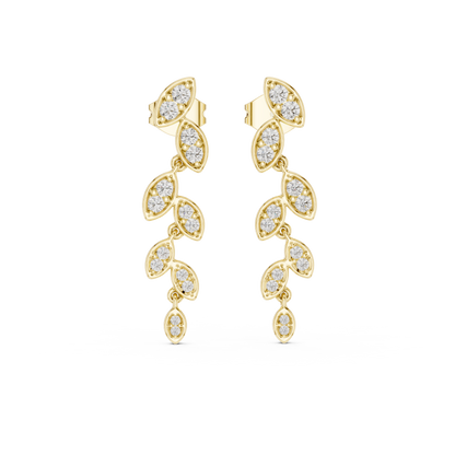 Seraphielle Round Diamond Botanical Drop Earring