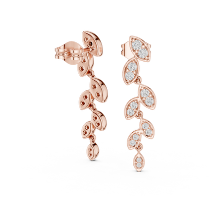 Seraphielle Round Diamond Botanical Drop Earring