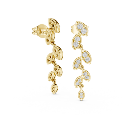 Seraphielle Round Diamond Botanical Drop Earring