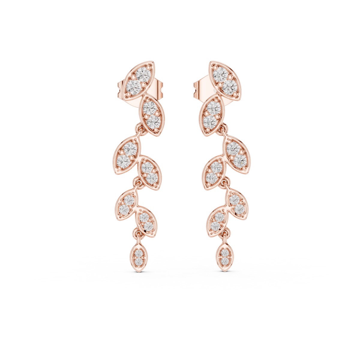Seraphielle Round Diamond Botanical Drop Earring