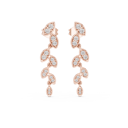 Seraphielle Round Diamond Botanical Drop Earring