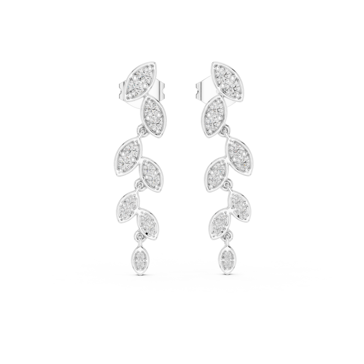 Seraphielle Round Diamond Botanical Drop Earring