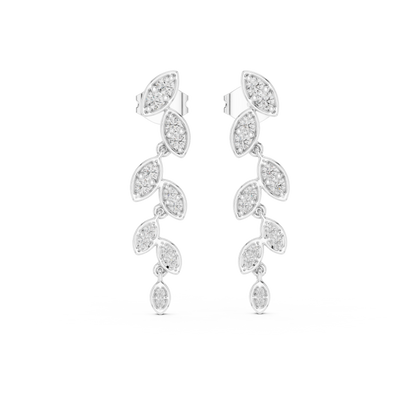 Seraphielle Round Diamond Botanical Drop Earring