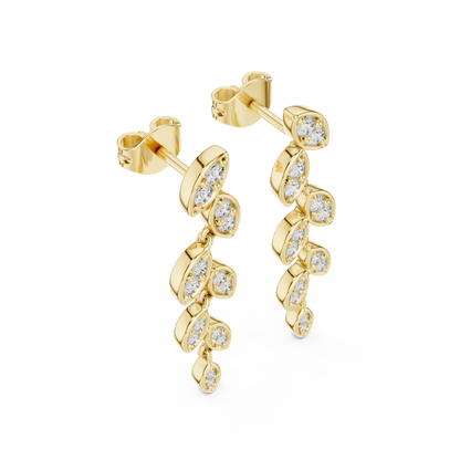 Seraphielle Round Diamond Botanical Drop Earring