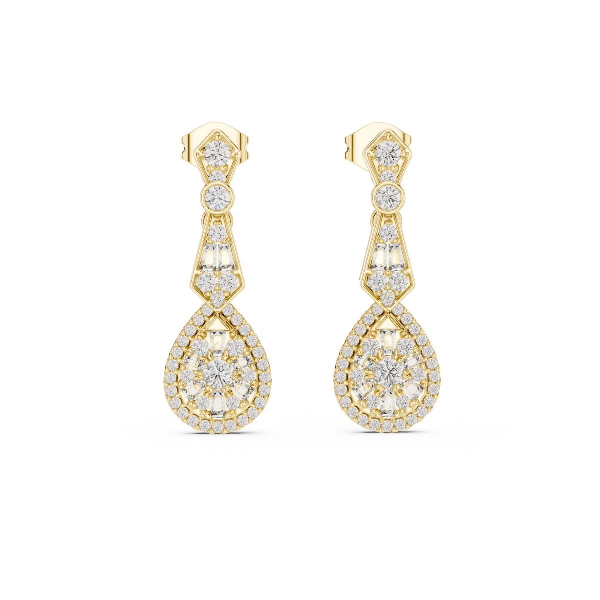 Elowira Diamond Geometric Tear Drops