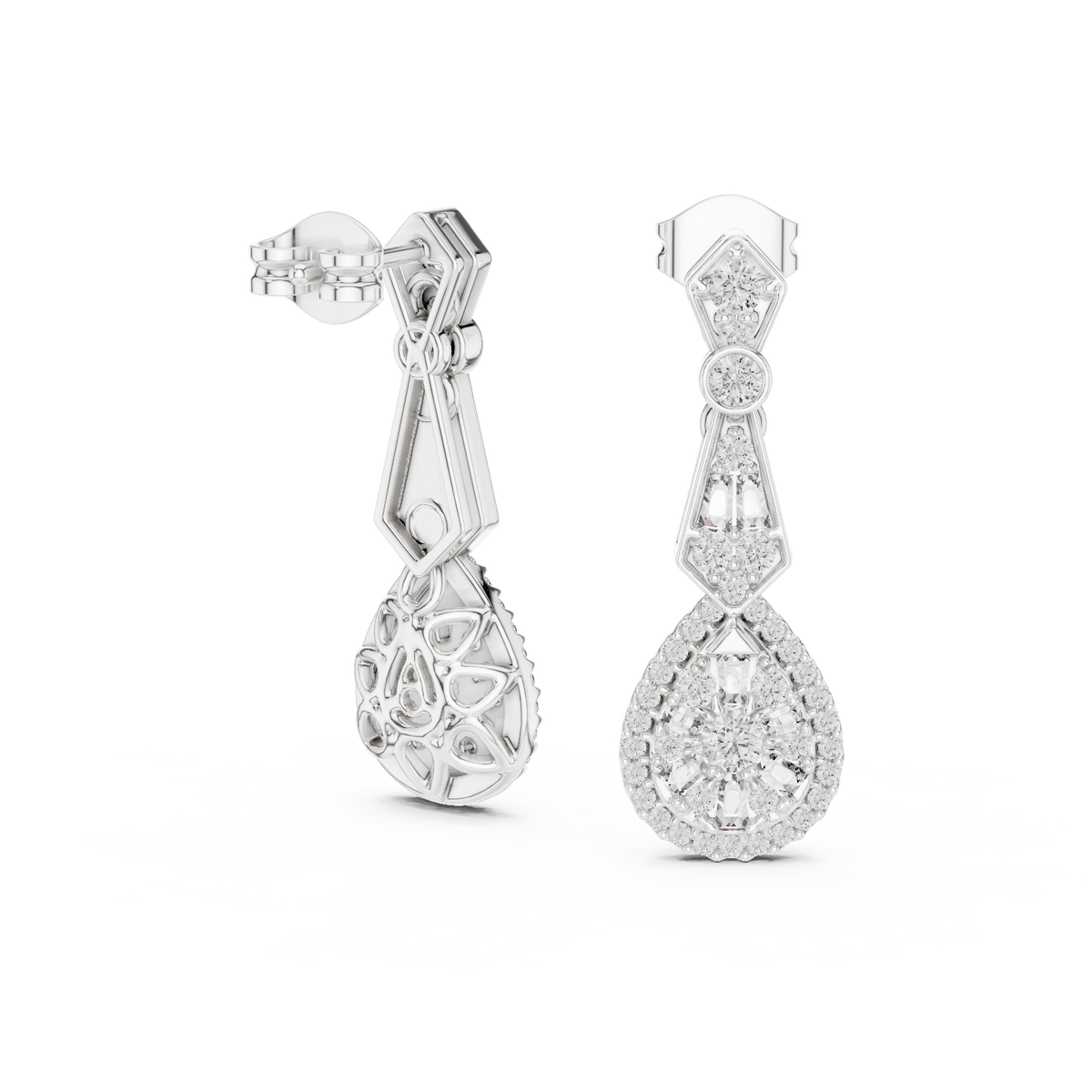 Elowira Diamond Geometric Tear Drops