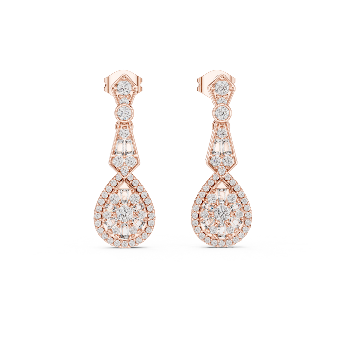 Elowira Diamond Geometric Tear Drops