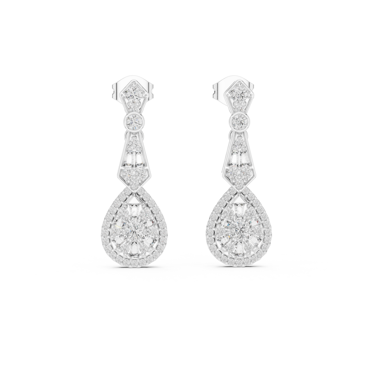 Elowira Diamond Geometric Tear Drops