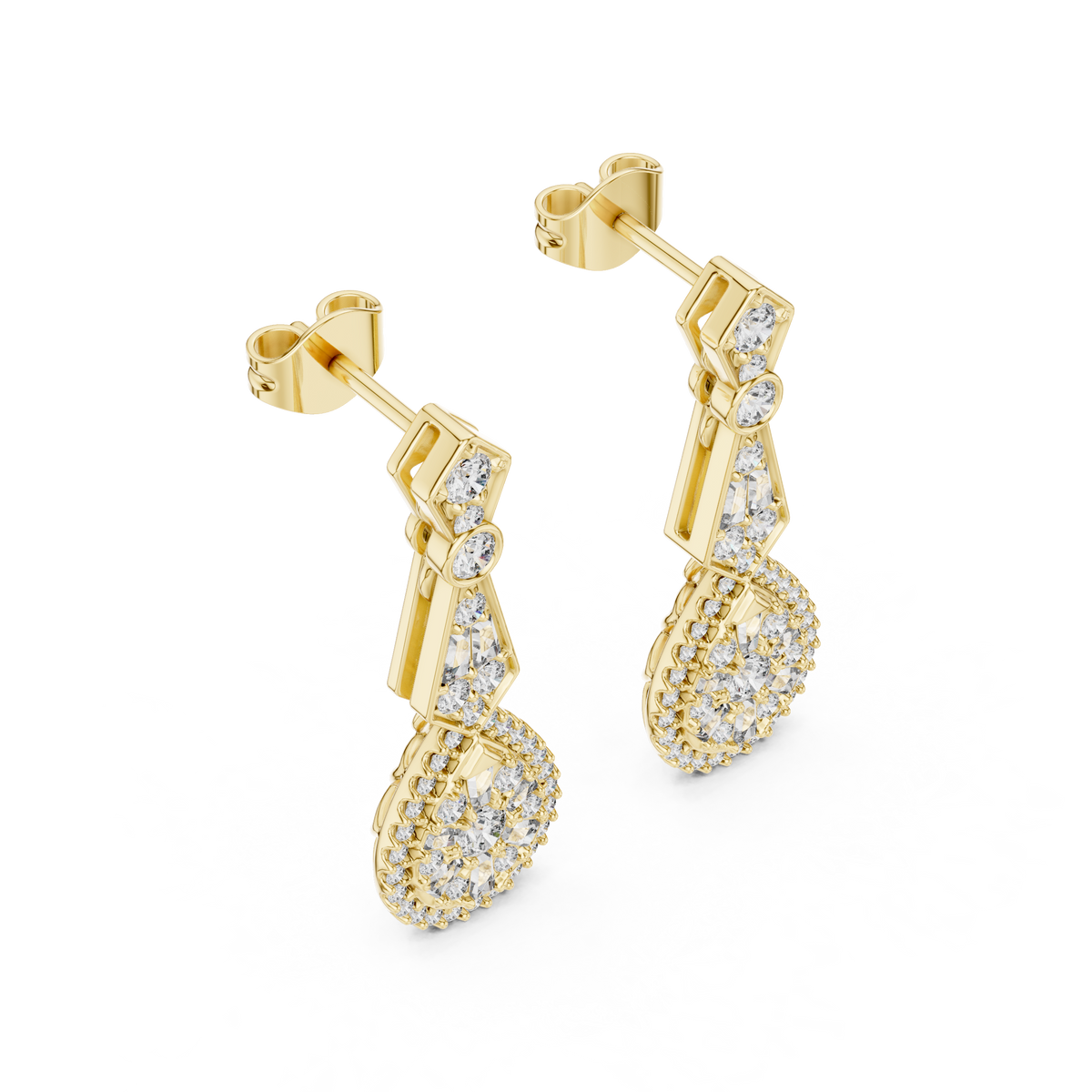 Elowira Diamond Geometric Tear Drops