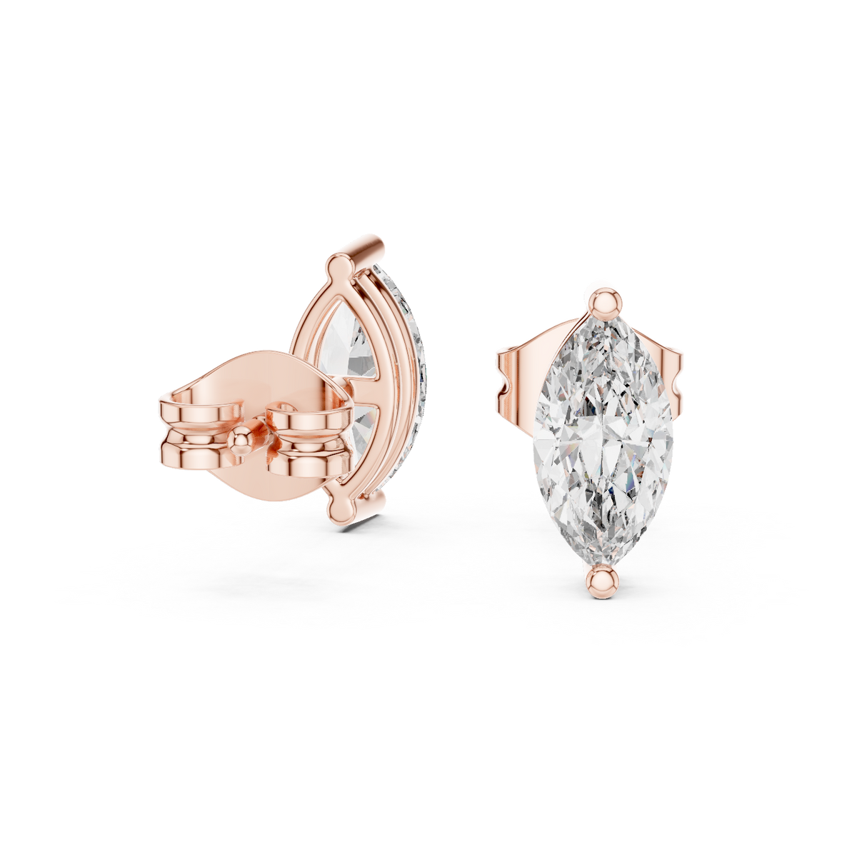 Zavienne Marquise Diamond Sculpted Studs
