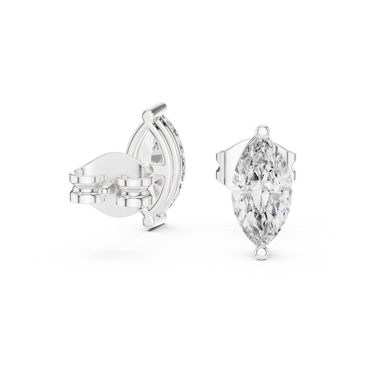 Zavienne Marquise Diamond Sculpted Studs