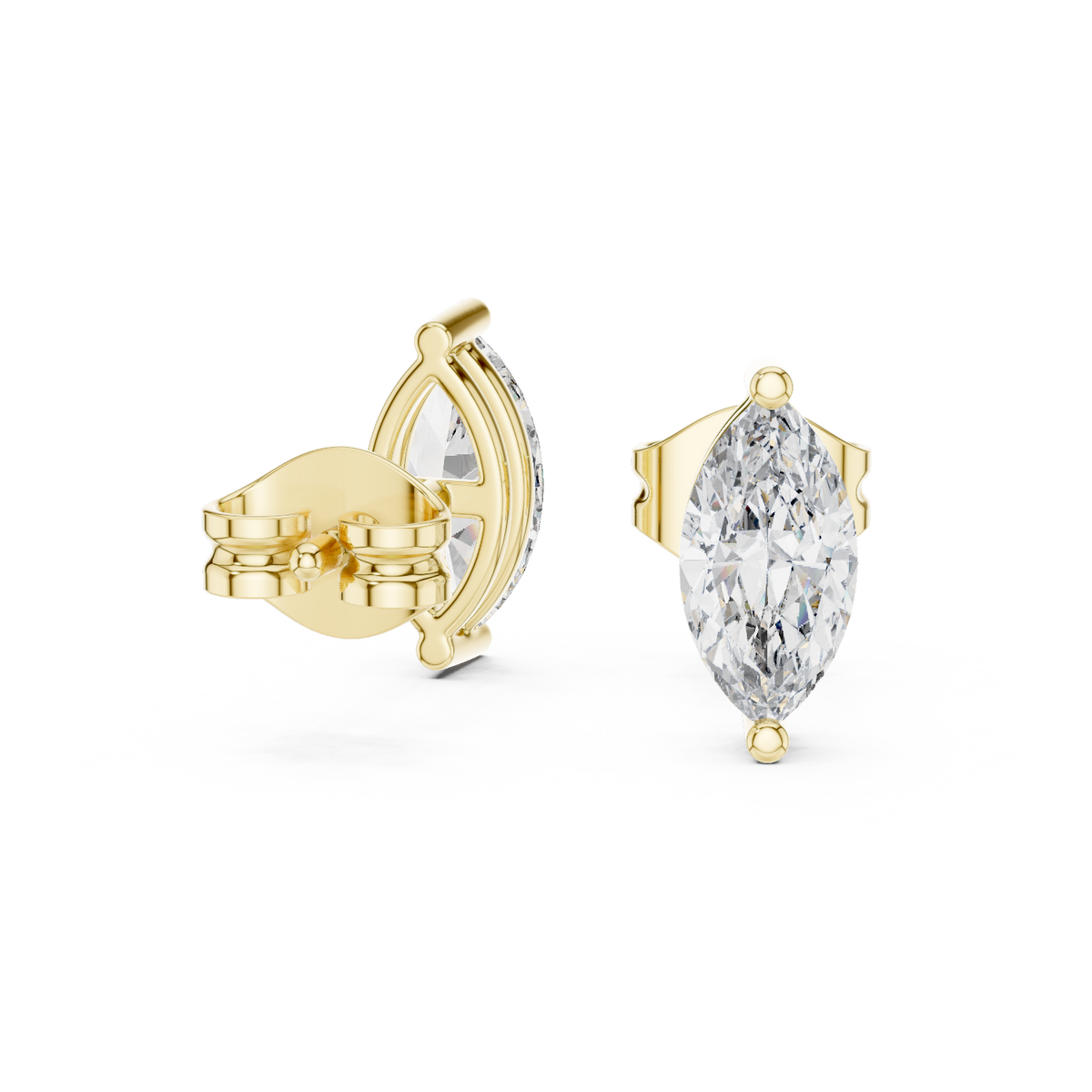 Zavienne Marquise Diamond Sculpted Studs