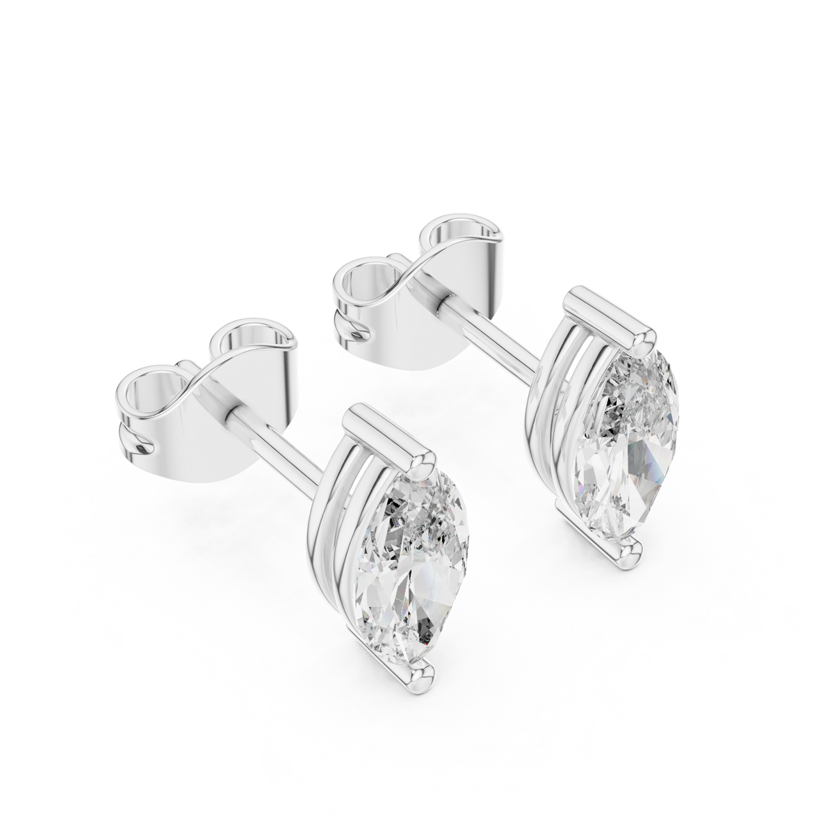 Zavienne Marquise Diamond Sculpted Studs