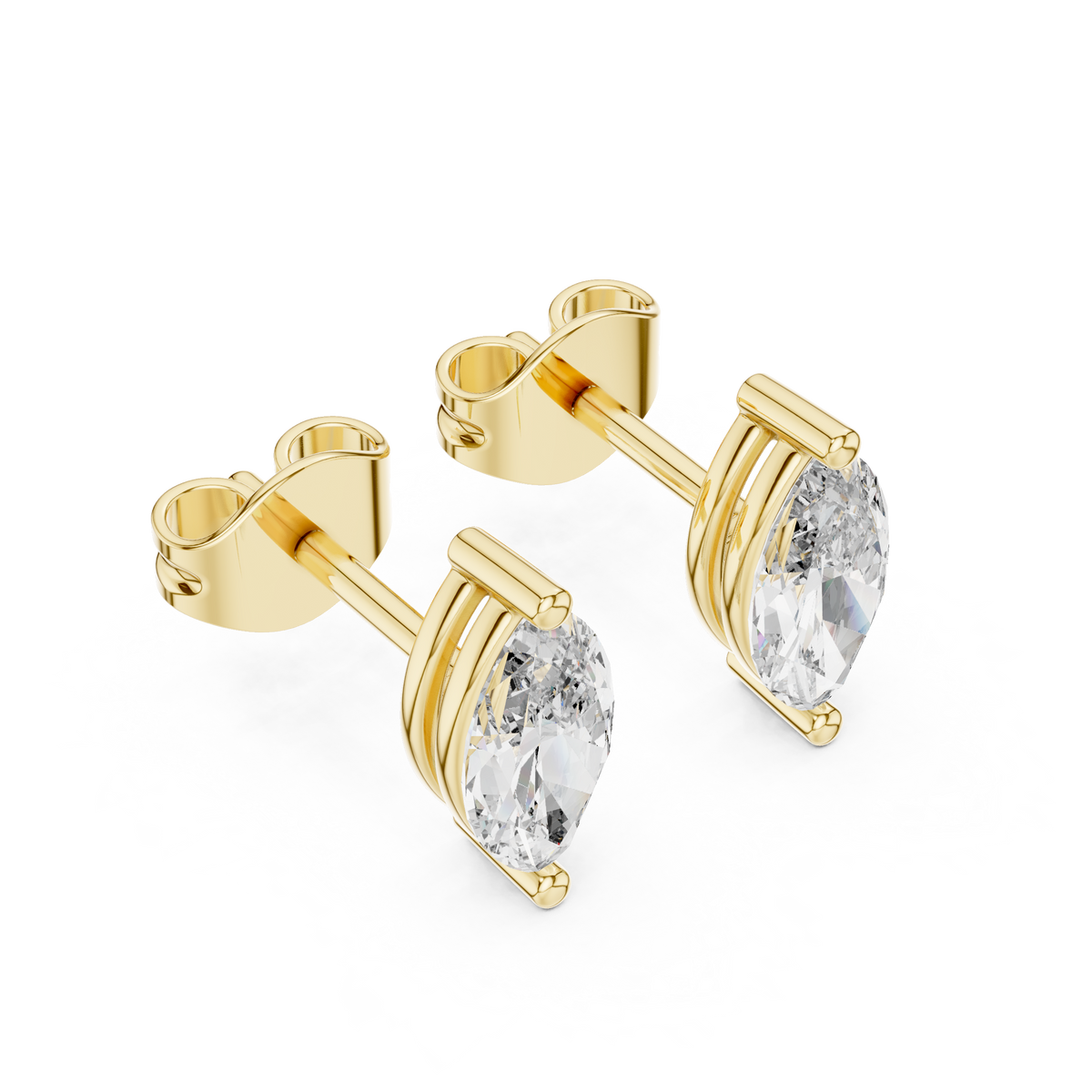 Zavienne Marquise Diamond Sculpted Studs