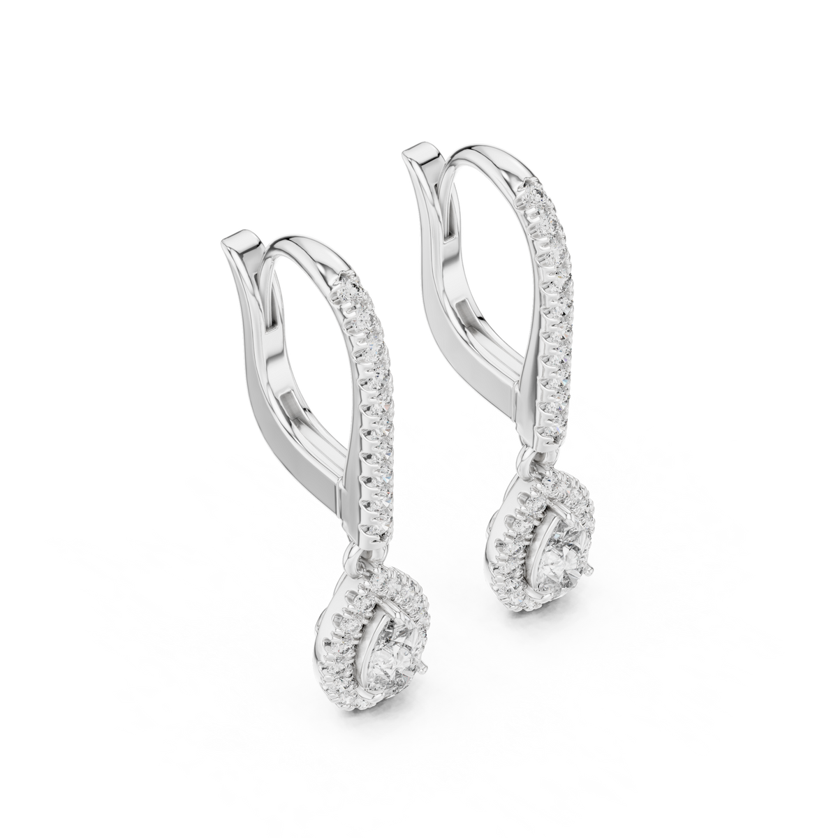 Aurevielle Pear Diamond Halo Drop Earring