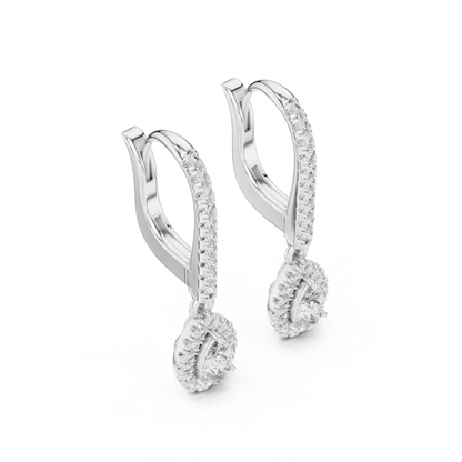Aurevielle Pear Diamond Halo Drop Earring