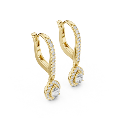 Aurevielle Pear Diamond Halo Drop Earring