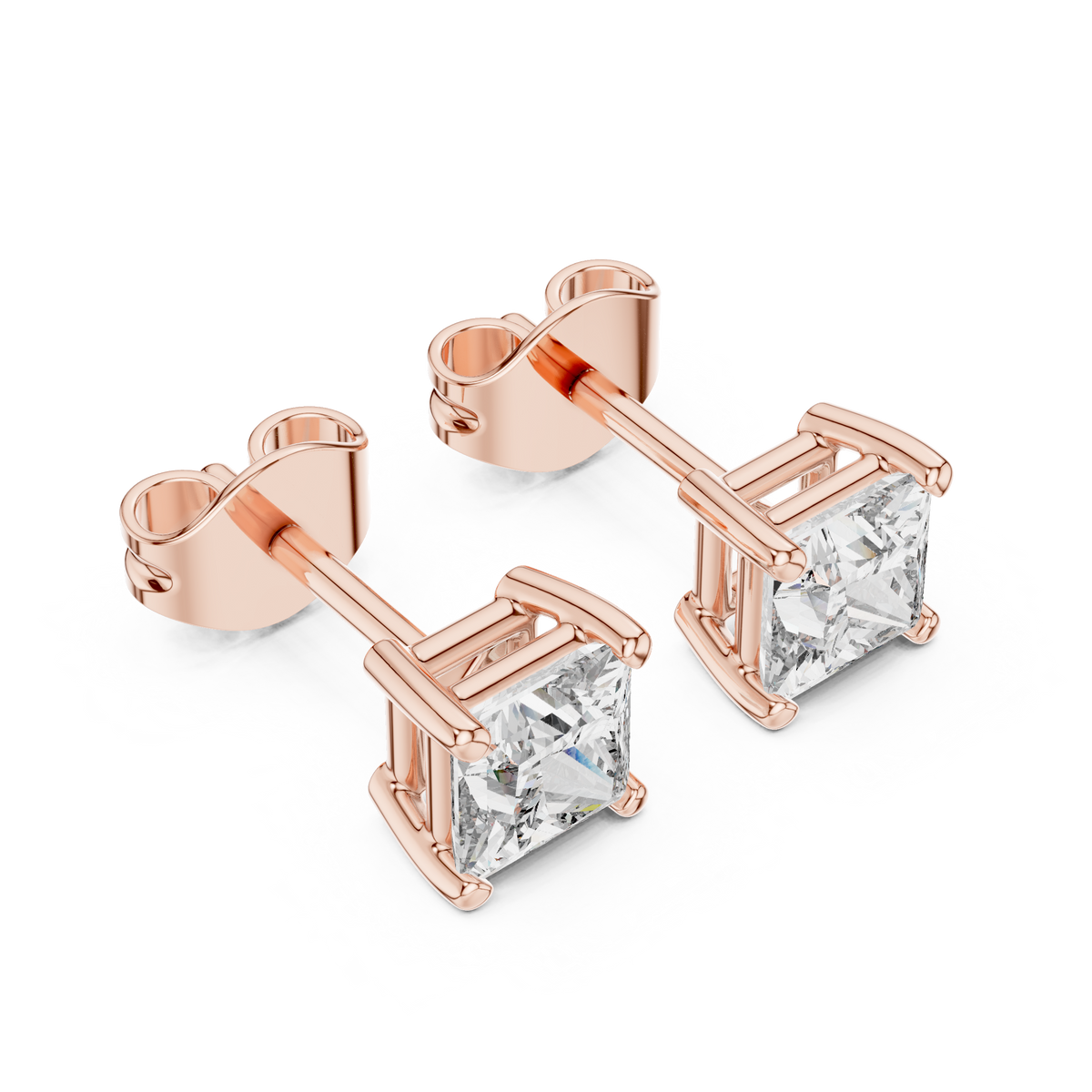 Zelvane Princess Diamond Sculpted Stud Earring