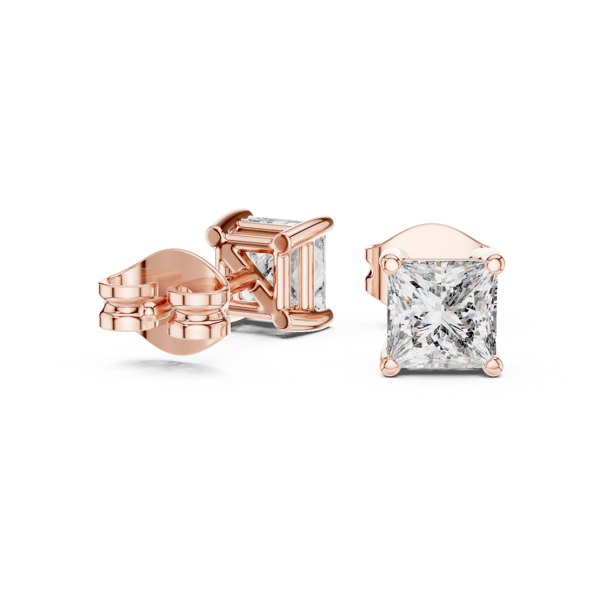 Zelvane Princess Diamond Sculpted Stud Earring