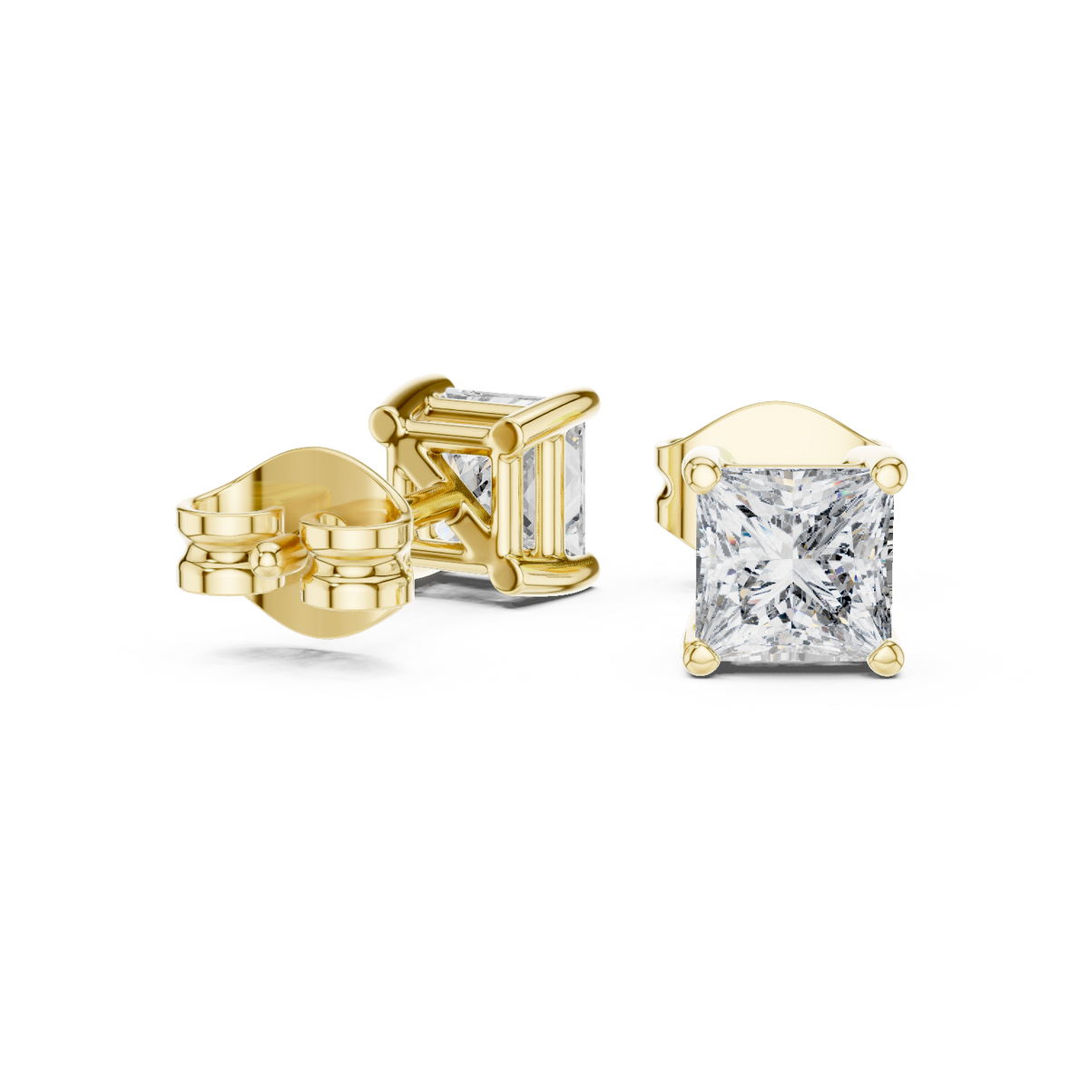Zelvane Princess Diamond Sculpted Stud Earring