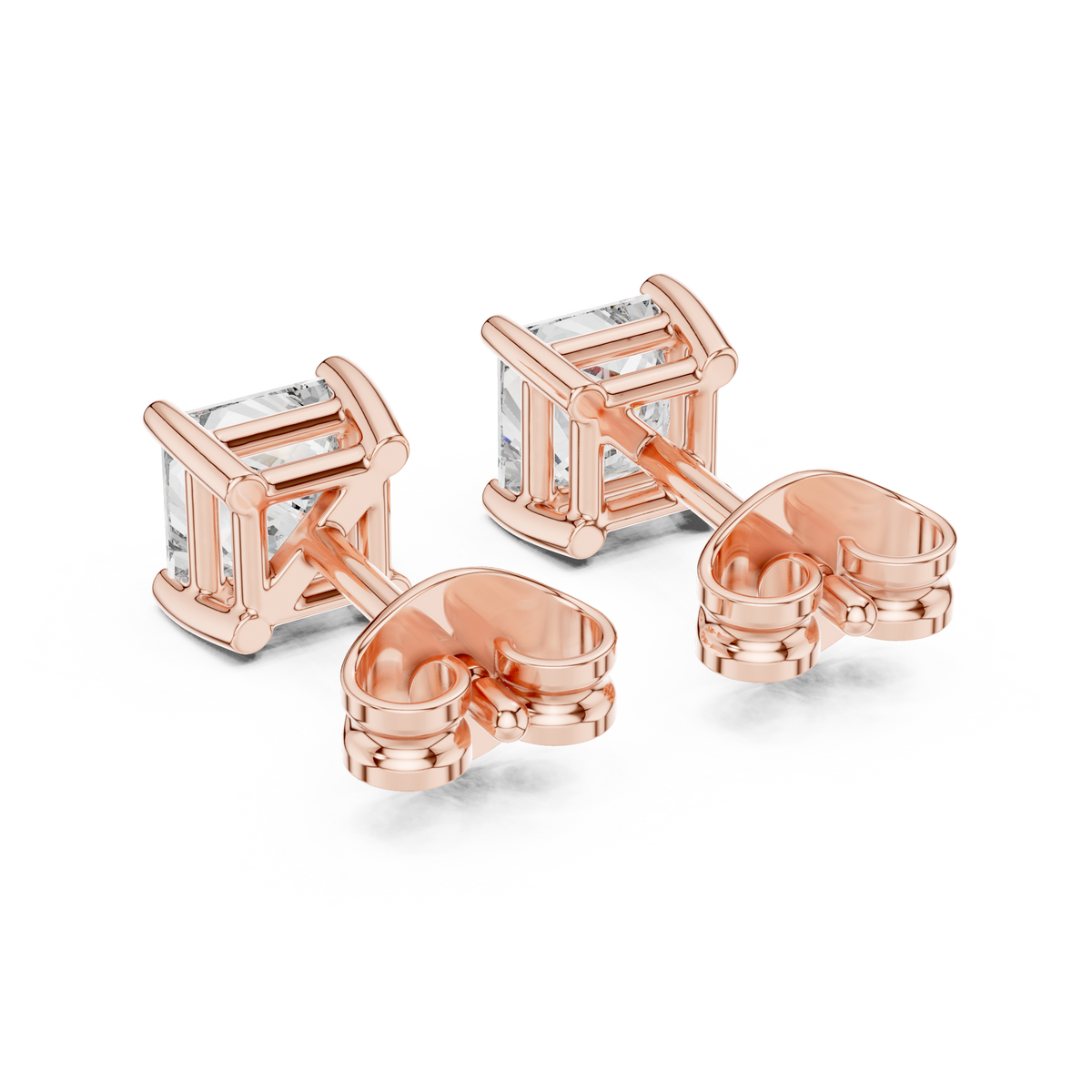 Zelvane Princess Diamond Sculpted Stud Earring