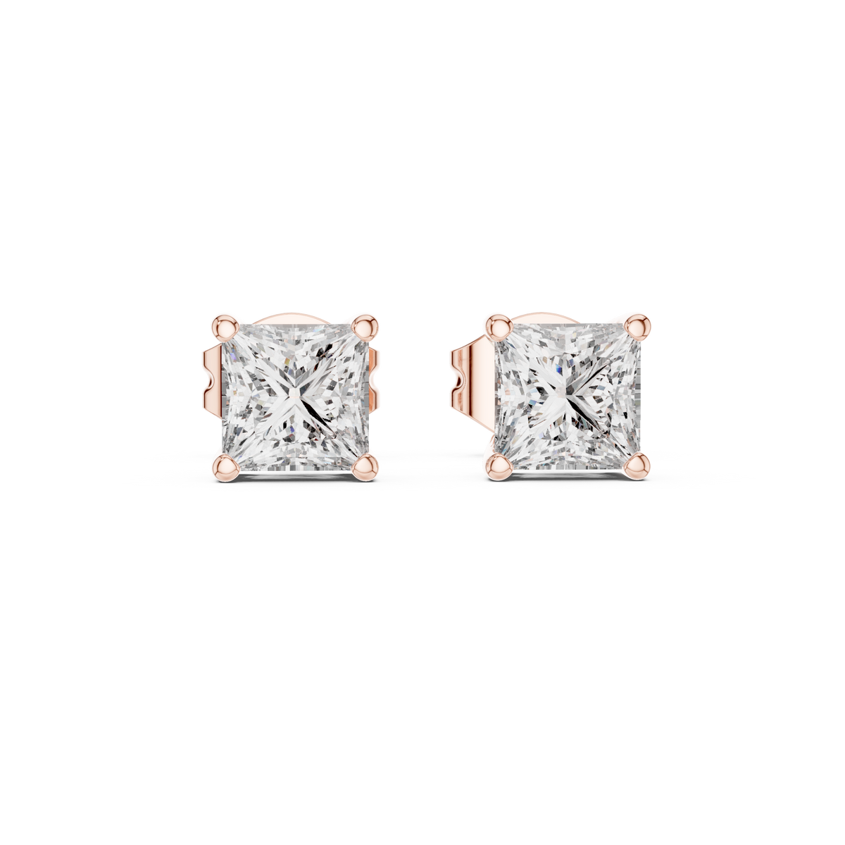 Zelvane Princess Diamond Sculpted Stud Earring