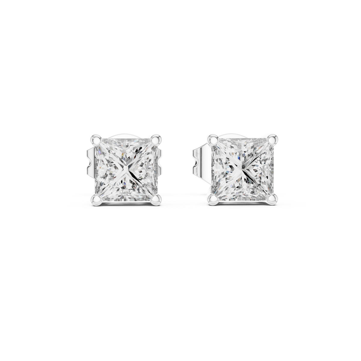 Zelvane Princess Diamond Sculpted Stud Earring