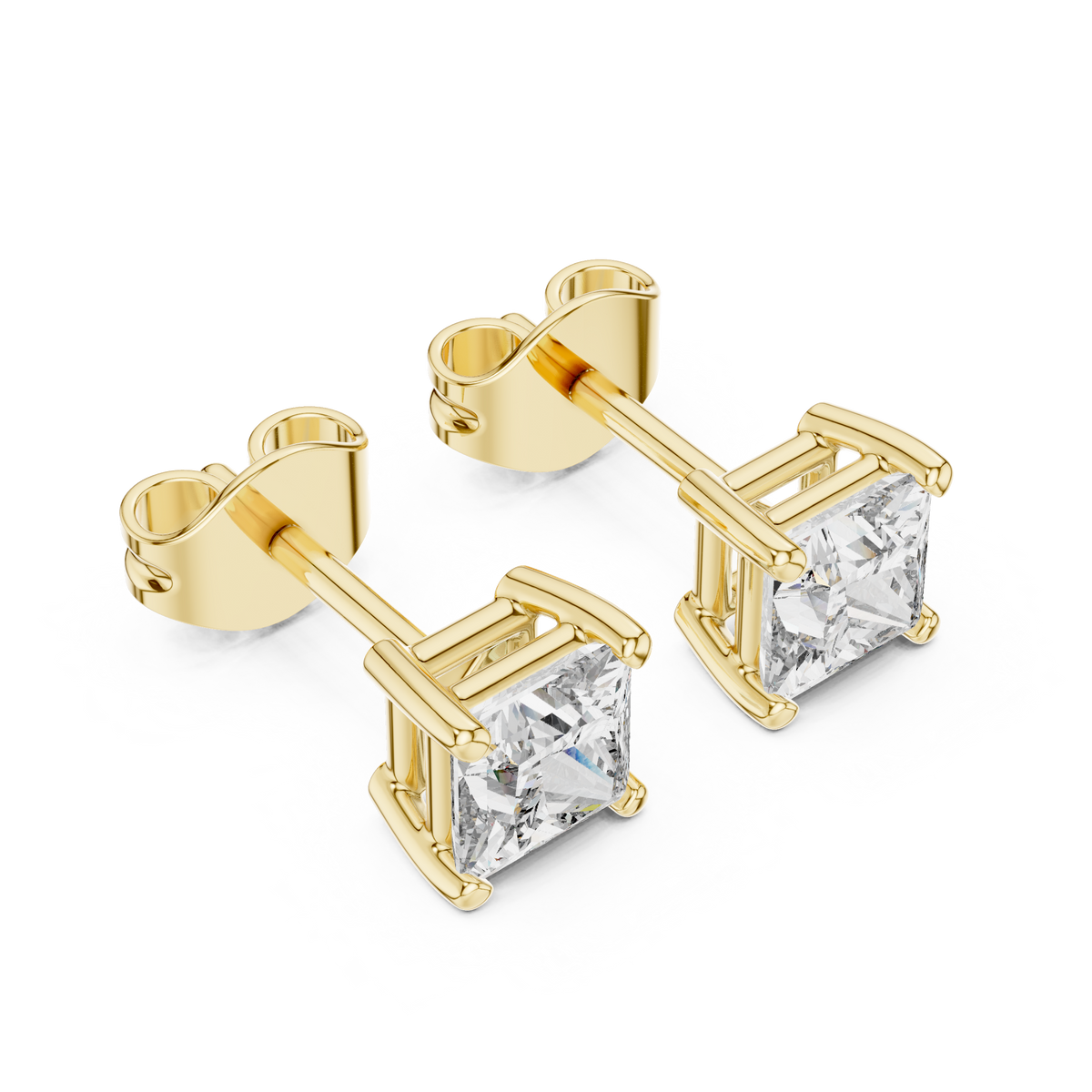 Zelvane Princess Diamond Sculpted Stud Earring