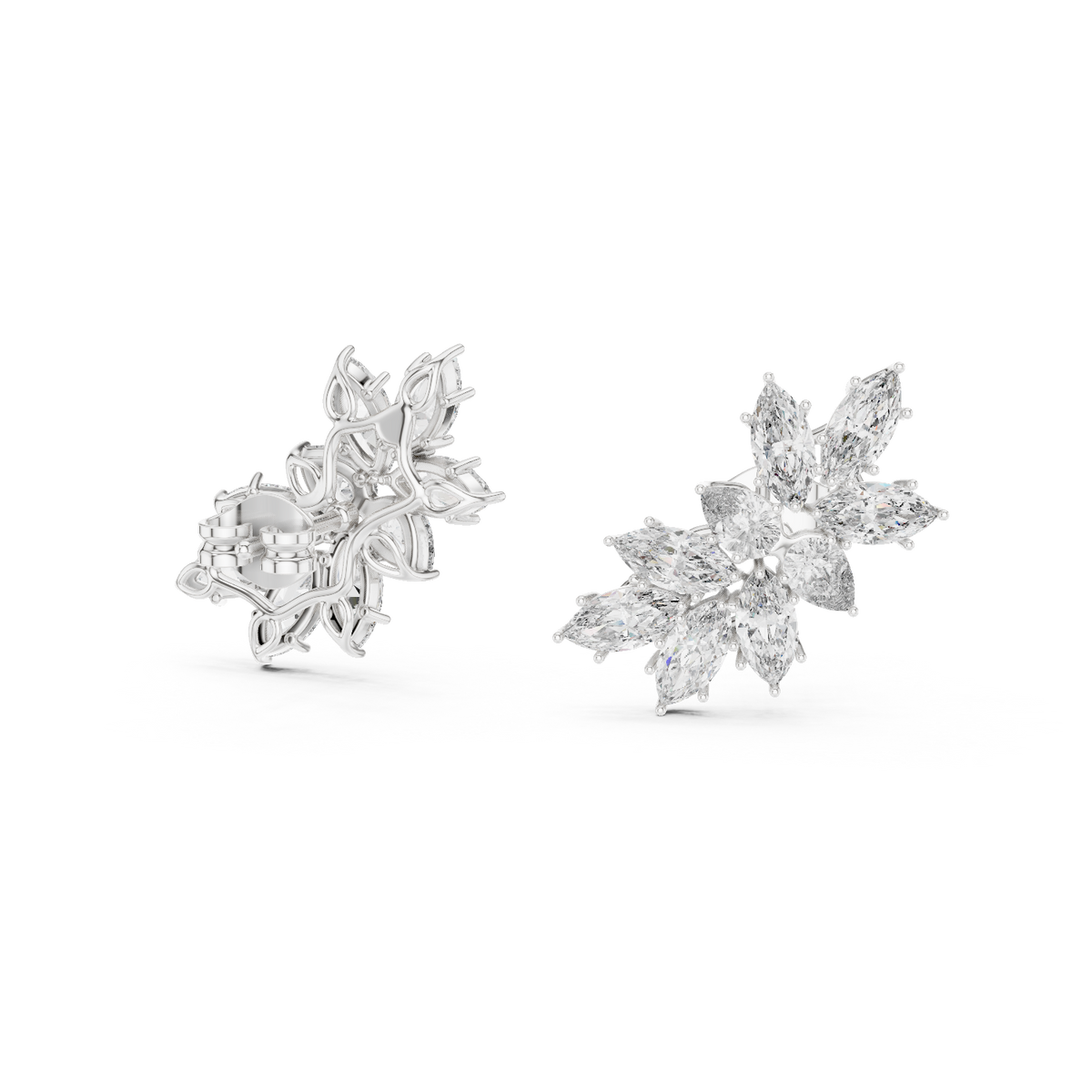 Avelora Marquise Floral Cluster Stud Earring