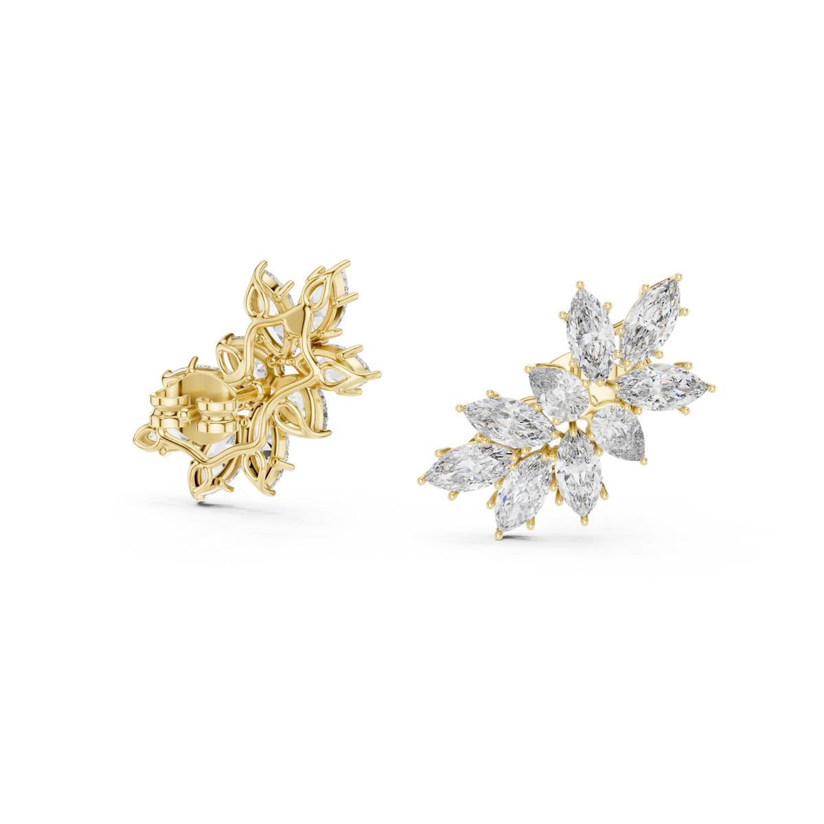 Avelora Marquise Floral Cluster Stud Earring