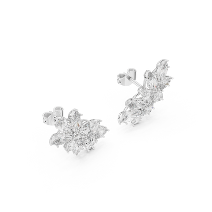 Avelora Marquise Floral Cluster Stud Earring