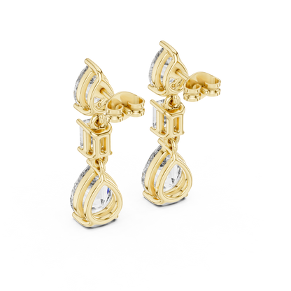 Viresta Pear Emerald Cascade Drop Earring