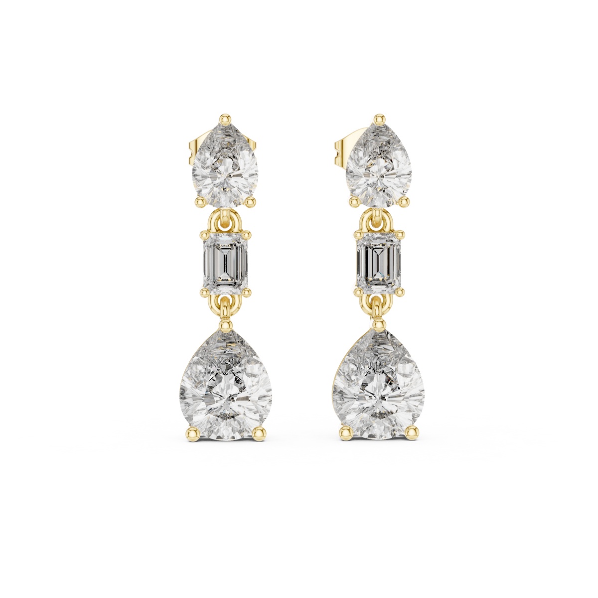 Viresta Pear Emerald Cascade Drop Earring