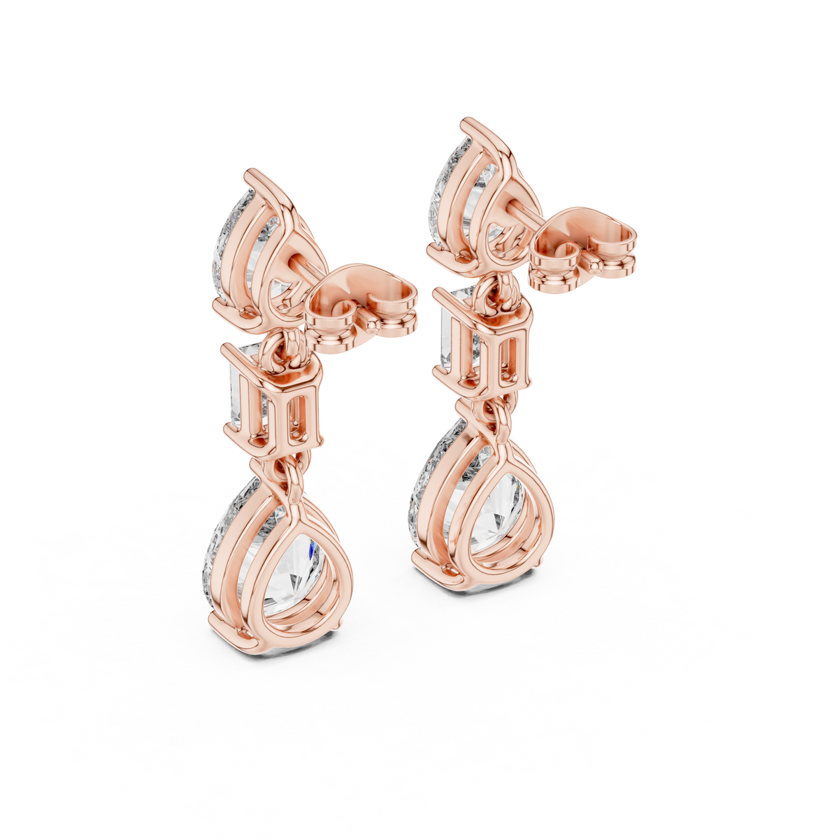 Viresta Pear Emerald Cascade Drop Earring