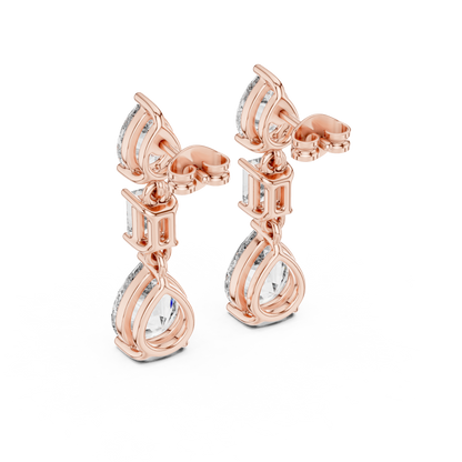 Viresta Pear Emerald Cascade Drop Earring
