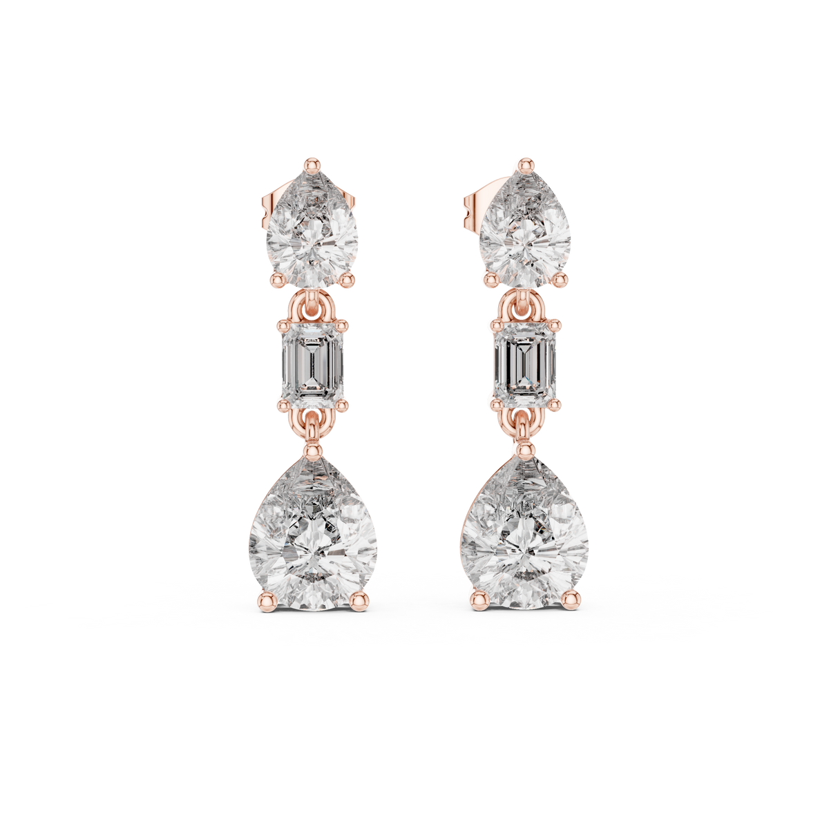 Viresta Pear Emerald Cascade Drop Earring