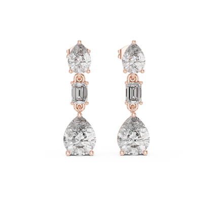 Viresta Pear Emerald Cascade Drop Earring