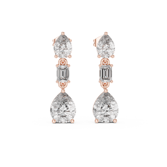 Viresta Pear Emerald Cascade Drop Earring